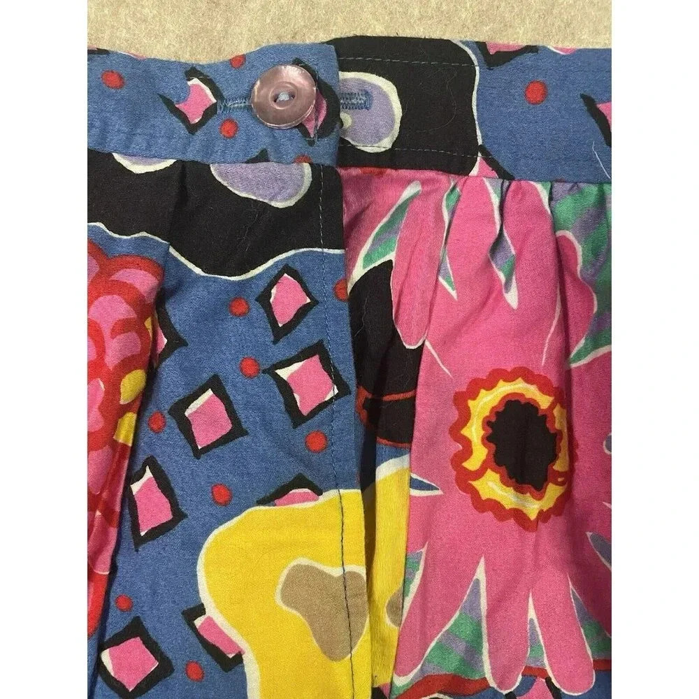 Worthington Vintage 80's Pleated Colorful Floral Midi Skirt w/ Pocket Size 12 - Picture 6 of 13